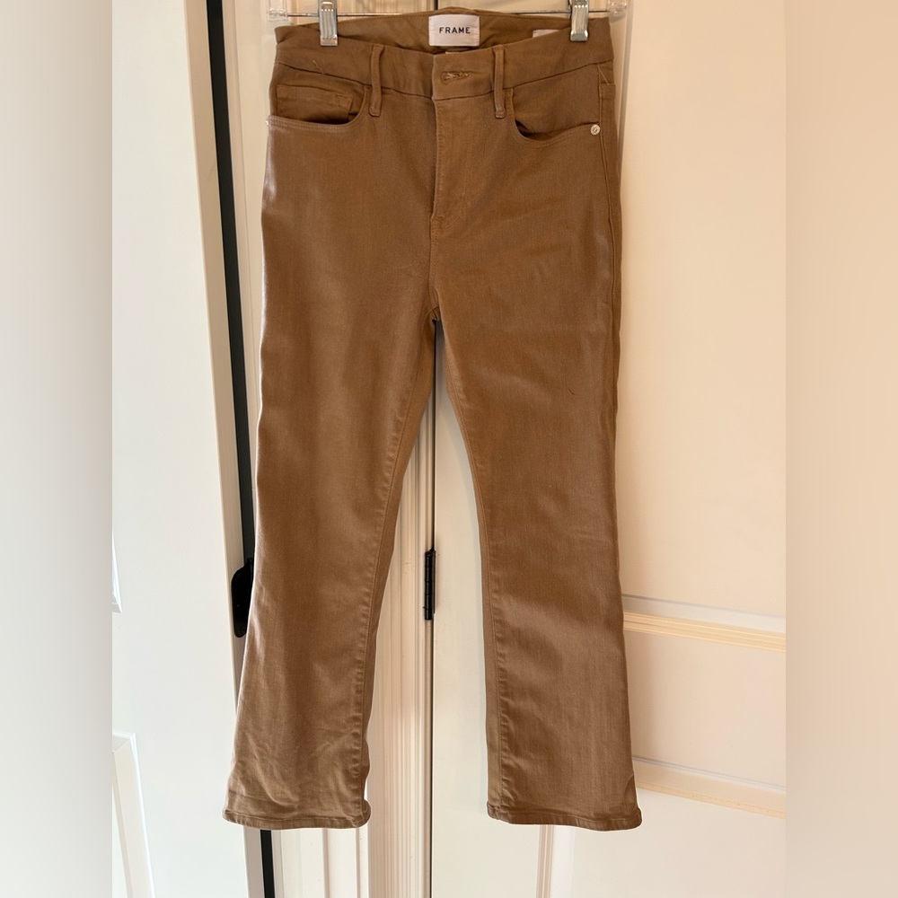 FRAME Brown Coated Skinny/Bootcut Jeans – Size 27